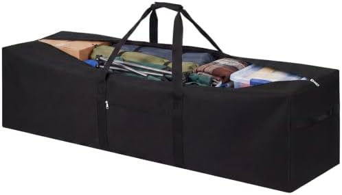 1 Pcs 48 x 15 x 15 Inch, 176 L Large Storage Duffle Bag Black by Hubeii