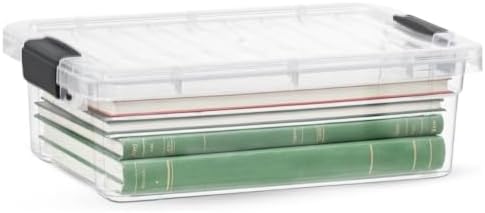 Superio 7.4 Quart Clear Plastic Storage Bin with Lid, Stackable Organizer Box, BPA-Free Storage Container for Home, Garage, School & Office, 8 Pack by Superio