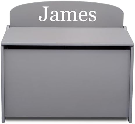 Delta Children Personalized MySize Deluxe Toy Box, Grey by DeltaChildren