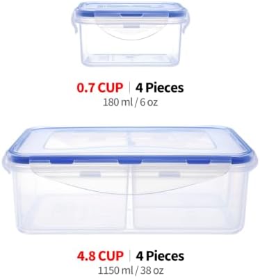KIGI Food Storage Container Set for Meal Prep & Lunch, 0.7/4.7 Cup, 8 Pack - Image 2