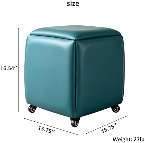 5 in 1 Nesting Leather Ottoman,Stylish Foot Stool with Wheels Living Room - Image 3