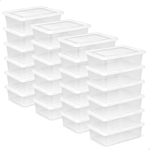 Sterilite Storage Box Stackable Tote, White, 12 Quart, 24 Pack by Sterilite