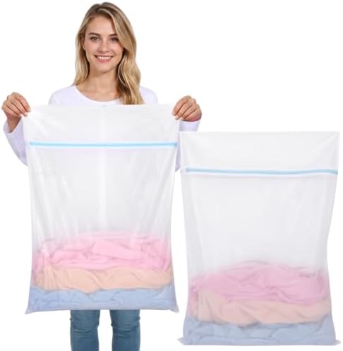2 Pack XX-Large Mesh Laundry Bags for Delicates, Fine Mesh 24 x 32 Inches by Dntorx