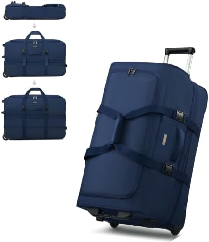 Hanke 28 Inch Expandable Rolling Duffle Bag Large Capacity Checked Luggage by Hanke