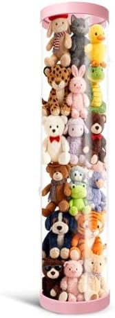 Stuffed Animal Storage Tube with Zipper, 47x11 Inch Large Capacity by Mocuba