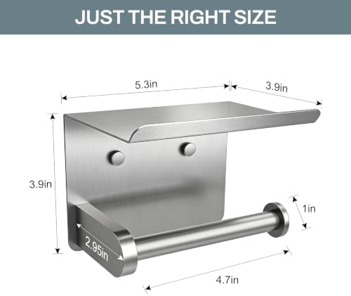 SetSail Toilet Paper Holder with Shelf, Brushed Nickel - Image 3