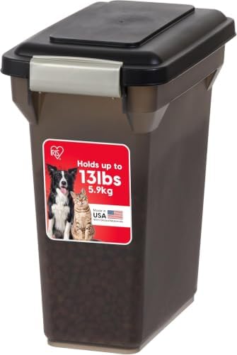 IRIS USA Dog Food Storage Container, Up to 13 lbs, Smoke, Made in USA by IRISUSA