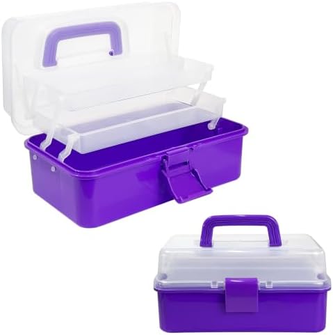 10Inch Tackle Box Organizer and Storage,Three-Layer Sewing Box With 2 Trays by LUOKER