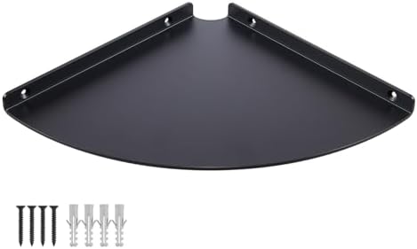 Corner Shelf, 3.0mm Aluminum Alloy Corner Shelf wall Mounted, for Offices, Bedrooms, Kitchens, Bathrooms, Dorm Rooms and Living Rooms(9 in Black) by YUjieSTC
