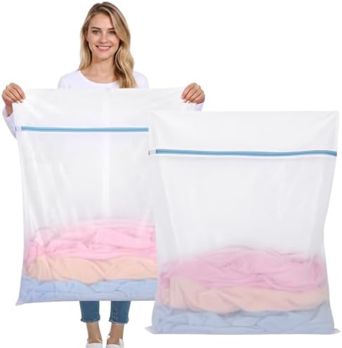 2 Pack XXX-Large Mesh Laundry Bags for Delicates, Fine Mesh 35 x 43 Inches by Dntorx