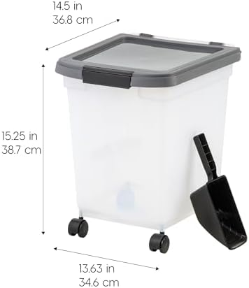 IRIS USA Dog Food Storage Container, Up to 25 lbs, Dark Gray, Made in USA - Image 2