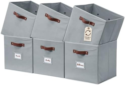 DECOMOMO Storage Bins, Cube Storage Bin with Labels by DECOMOMO