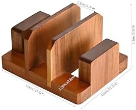 Fox Run Acacia Wood Cutting Board Holder, 3 Slot Cutting Board Organizer - Image 6