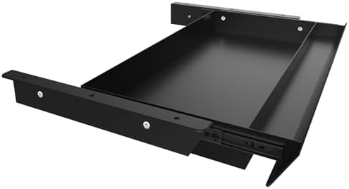 Large Under Desk Mounted Sliding Drawer with Pencil Tray and 60 Degree Tilt Panel to Pull Out, 22'' Long & 13'' deep Large Storage Organizer for Sit Stand Workstation by GAXOMO