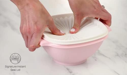 Tupperware Heritage Collection 3.5 Cup Bowl with Starburst Lid - Dark Pink Vintage Color, Dishwasher Safe & BPA Free - (860 ml) - Image 5