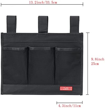 Zafit Hanging Bedside Caddy, Bedside Storage Organizer for Magazine, Phone, Remote control (Classic4 Pockets-Black) - Image 4