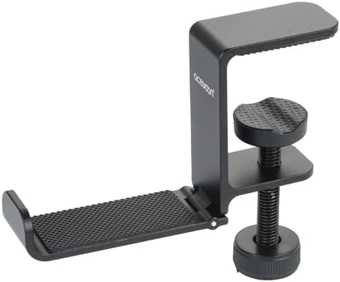 aceyoon Foldable Headphone Stand for Desk, Aluminum Headset Stand Clamp Hook Under Desk Space Save Mount, Headset Holder for Gaming Headphone (Single Foldable Stand) by aceyoon