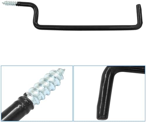 Screw in Ladder Hook, Black, 10 Pcs, 20.7cm/8.15" - Image 3