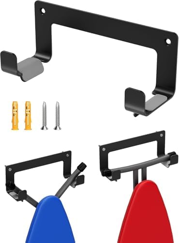 Ironing Board Holder Wall Mount, Heavy Duty Hooks, Black by MUSVOH