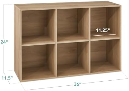 Best Choice Products 6-Cube Storage Organizer, 11in Shelf Opening, Bookcase, Display Shelf, Customizable w/ 3 Removable Back Panels – Light Oak - Image 2