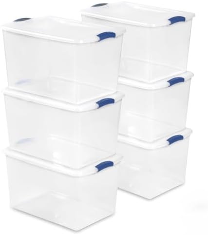 66 Qt Clear Storage Bins with Lids, Stackable Plastic Organizer (6) by Unknown