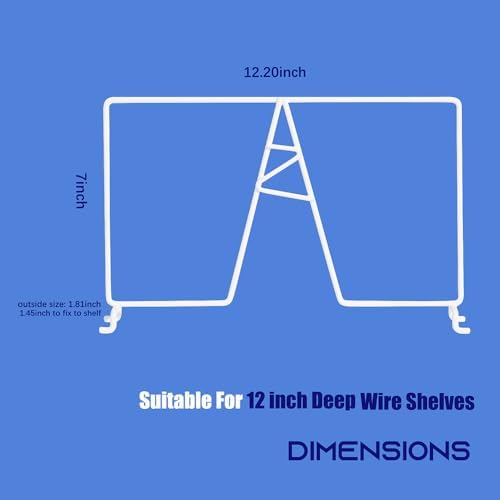 Wire Shelf Dividers, White, 12" Deep, 7" Height, 8 Pack - Image 2