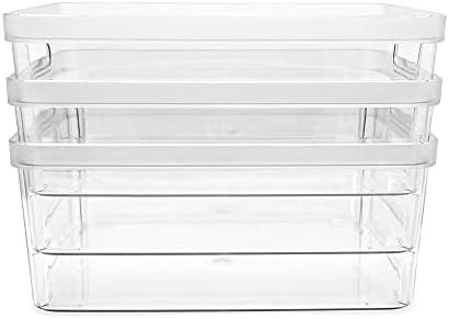 Isaac Jacobs 3-Pack Medium Clear Storage Bins (8” L x 10” W x 4.25” H) - Image 5