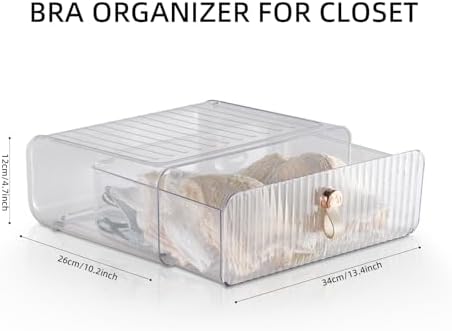 Underwear Drawer Organizer, Stackable Bra Organizer for Closet, 1 Cell Bra Storage, Sock and Underwear Organizer, Closet Organizers and Storage Drawer for Bra, Socks, Tie, Belt, Scarf - Image 6