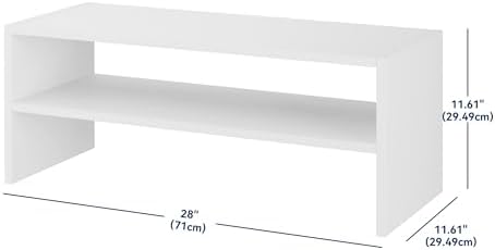 Whitmor Stackable 28" Extra Wide 2-Shelf Storage Organizer, Stackable Wood Combination Shoe Organizer Racks Shelves for Closets, Entryway, Hallway, Garage,White,2 Pack - Image 3