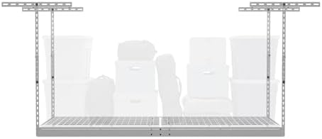 MonsterRax 2x6 Overhead Garage Storage Rack, White, 18"-33" Height by MonsterRAXStorageSolutions