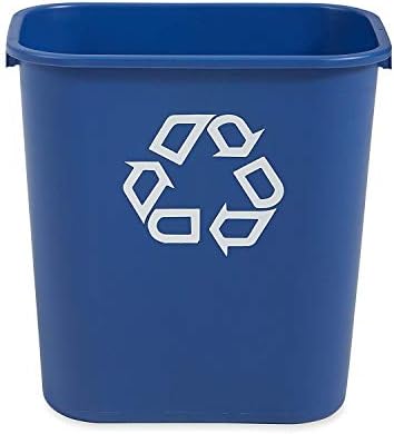 Rubbermaid Commercial Products Deskside Recycling Can, 7-Gallon/28-Quart, Blue Recycling Symbol, Plastic, for Bedroom/Bathroom/Office/Under Desk/Sink, Pack of 4 - Image 4