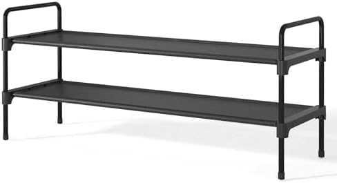 Kitsure Shoe Rack for Closet, Shoe Storage, 36.2" Wide - 2 Tiers, Black by Kitsure