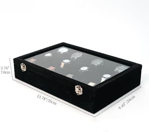 Watch Box Organizer Bracelets Storage Display Case Holder, Black 12-Slots - Image 2
