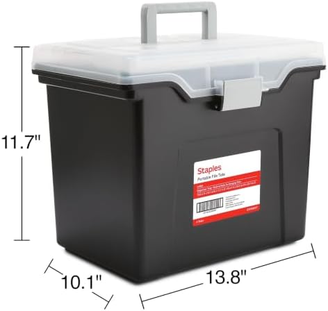 STAPLES File Box Portable Tote, Letter Size, Black, 4/Carton - Image 6