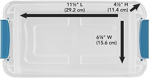 Sterilite 6 Quart Latching Box, Small Clear Plastic Storage, White, 12 Pack - Image 6