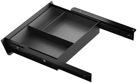 Under Desk Drawer with Removable Tray, 15.4" Wide 2-in-1 Organizer – 60° Ergonomic Tilt, 4-Compartment Insert for Pens, Phones & Cables, Ball Bearing Slides, for Home Office & Student Desk by GAXOMO