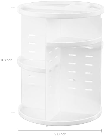 HBlife 360 Rotating Makeup Organizer Adjustable Carousel Large Capacity Revolving Perfume Organizer Skincare Organizers Cosmetic Storage Spinning Holder for Vanity, White - Image 3