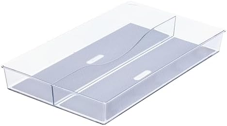 Glad Drawer Organizer Bin, Divided Clear Plastic Storage Tray for Junk Drawers, Kitchen Utensils, Bathroom Vanity & Organizing Pantry-BPA Free, Food Safe, Non Slip, 15x9 (2-Compartment) (Pack of 6) by GladTrashFoodStorage