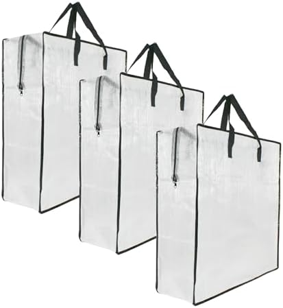 3 Pack Clear Storage Bags with Zipper and Handles, Blanket Bags For Closet Storage, Moving and Packing Supplies for College, Underbed Storage Organizer for Clothes Pillow Bedding Christmas Wreath by GONGKANGYUAN