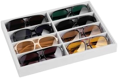 Frebeauty 8-Slot Sunglass Organizer,Velvet Sunglass Holder for Drawer by Frebeauty