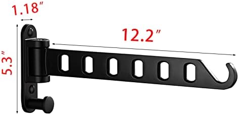 JOOM Clothes Drying Rack Wall Mounted, 13-Inch Foldable Arm, Black 2 Pack - Image 6