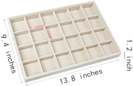 Stratalife 24 Grid Velvet Jewelry Organizer Tray, 13.8" x 9.4" x 1.2" - Image 5