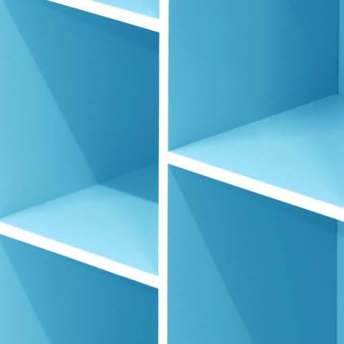 Furinno LUDER 5-Cube Book Shelf, Kids Bookshelf, Toy Storage, White/Blue - Image 5