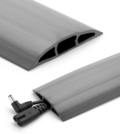 Bates- Floor Cord Cover, 30ft, Cable Cavity 0.6" (W) x 0.31" (H), Heavy Duty Wire Protector, PVC Extension Cords Hider, Protect Cords, Prevent Cable Trips, Cord Hider for Office, Home, Outdoor by BatesChoice