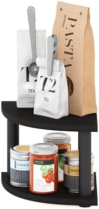 Furinno Turn-N-Tube Kitchen Countertop Organizer, 2-Tier Corner Countertop Organizer Shelf, Corner Shelf, for Kitchen, Pantry, Organizers and Storage, Espresso - Image 4