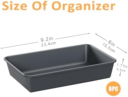 Kutesna 6 PCS Large Plastic Drawer Organizer, 9"×6" Desk Organizer Set - Image 2