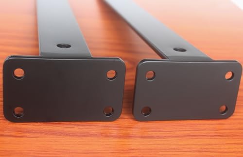 16 Pack - 16 inch Black Hidden L Shelf Bracket (1/5 Inch Thicked) Iron Floating Shelf Brackets Rustic Industrial Metal Brackets for Shelf Support - Image 4