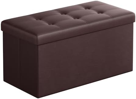 SONGMICS Storage Ottoman Bench, 30 Inches Folding Foot Rest Stool by SONGMICSbySONGMICSHOME
