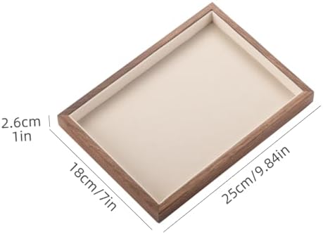 Black Walnut Wooden Flat Jewelry Tray with Lint-Lining, Stackable Jewelry Drawer Storage, Display Tray for Jewelry Organization & Showcase, Premium Quality Jewelry Holder for Women - Image 2