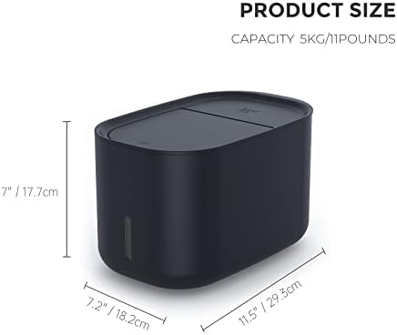 Zuutii Rice Storage Container,Food Container, Dry Food Storage, 7.2lbs Pet Food Dispenser, 11lbs Large Storage Bin with Lid,Silicone Ring & Moisture Proof, for Grain Cereal Soybean Corn, Dark Gray - Image 2